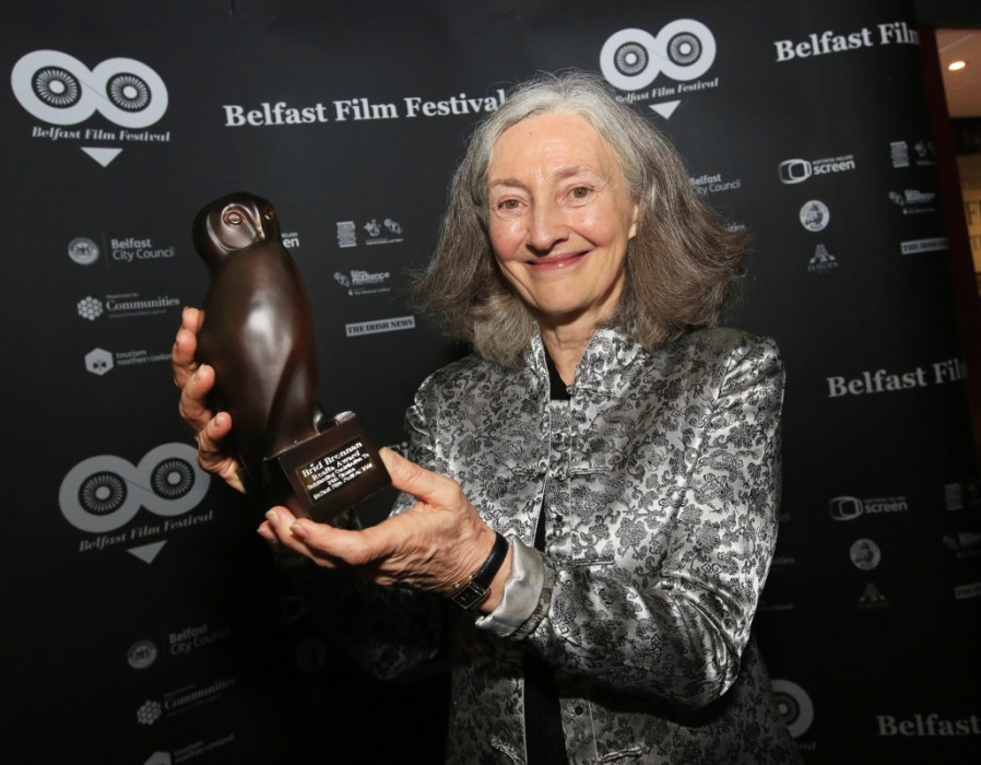 Brid Brennan with the Reálta Award for Outstanding Contribution to Cinema.