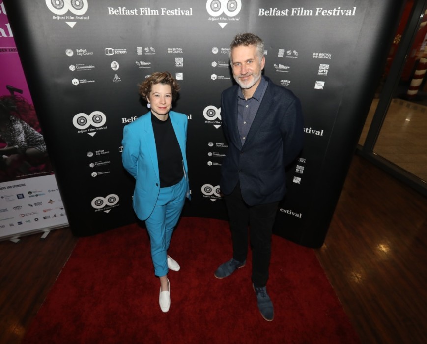 Stacey Gregg with Belfast Film Festival Co-Chair Brian Henry Martin
