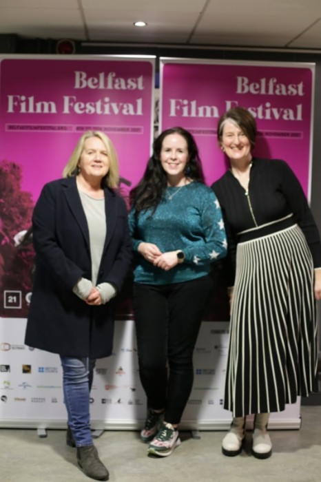 Belfast Film Festival Director Michele Devlin with Broadcaster Kathy Clugston, Film Journalist Helen O'Hara, 